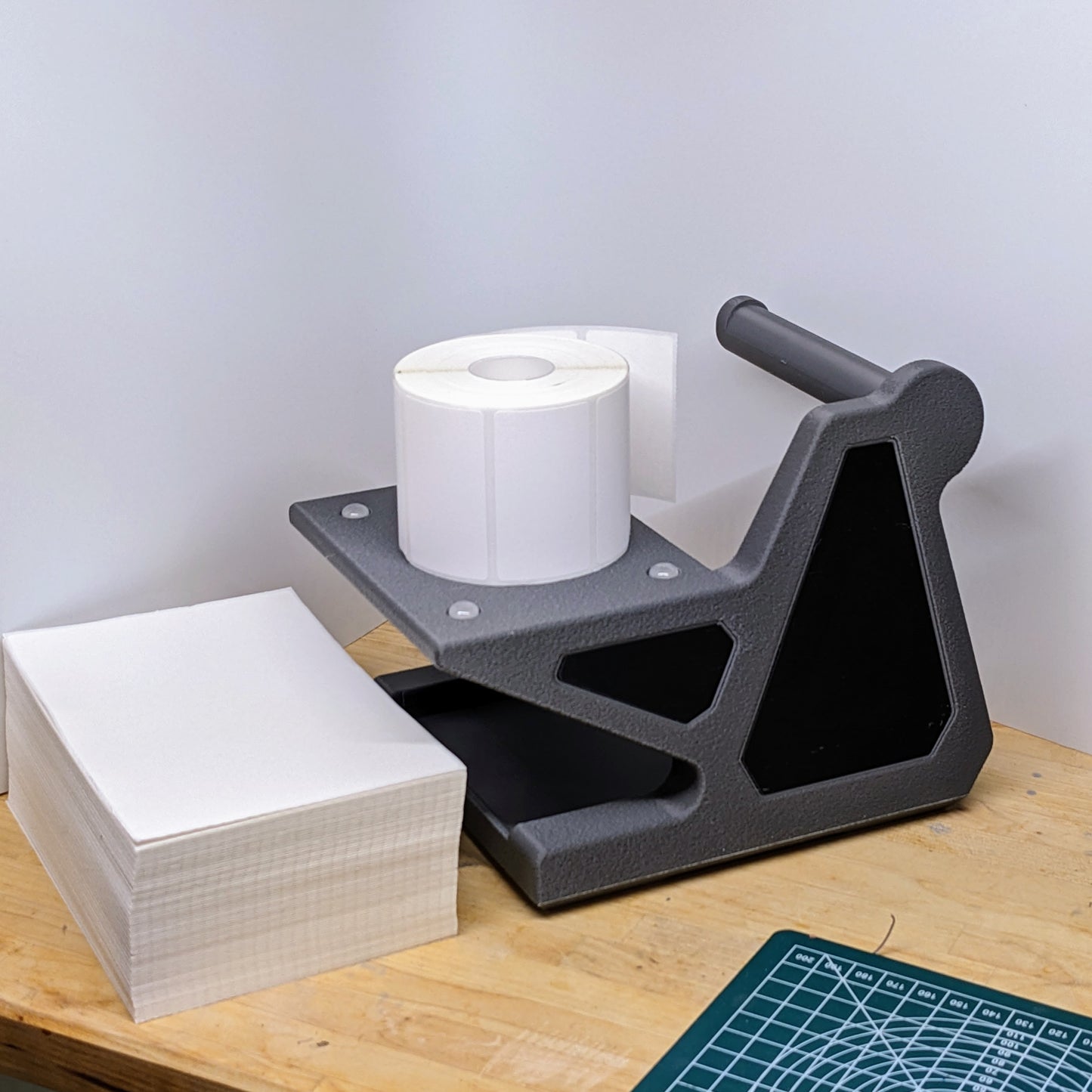 Thermal Printer Stand with Label Holder – Fits 4x6 Label Rolls & Stacks, Space-Saving Organizer for Shipping Labels
