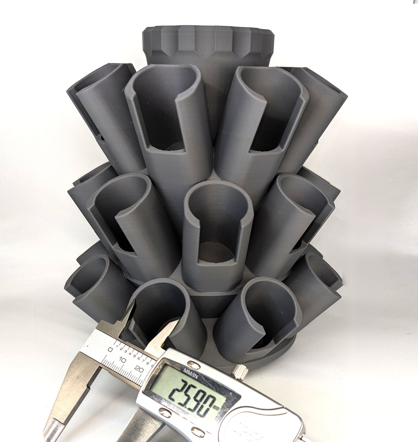 Organizer for Vallejo 25mm Paints - 24 Slot | Spinning Paint Carousel and Brush Holder