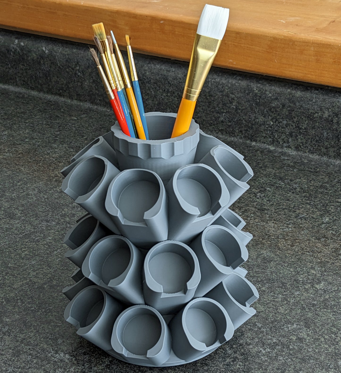 Organizer for Citadel 32mm Paint Pots - 24 Slot | Spinning Paint Carousel and Brush Holder