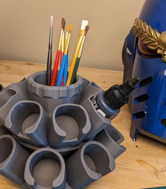 Organizer for Monument Pro Acryl 30mm Paint Pots - 16 Slot, | Spinning Paint Carousel and Brush Holder