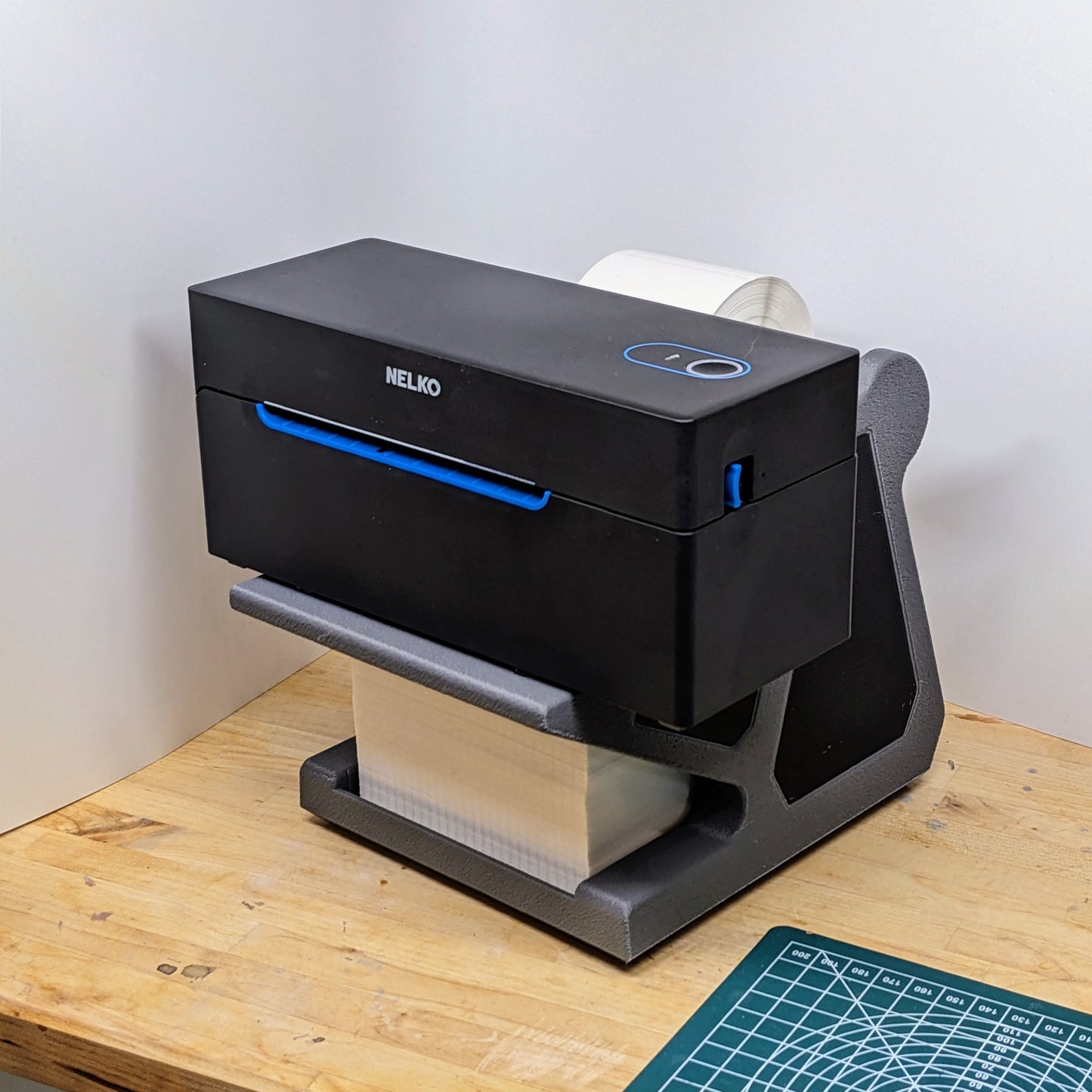 Thermal Printer Stand with Label Holder – Fits 4x6 Label Rolls & Stacks, Space-Saving Organizer for Shipping Labels